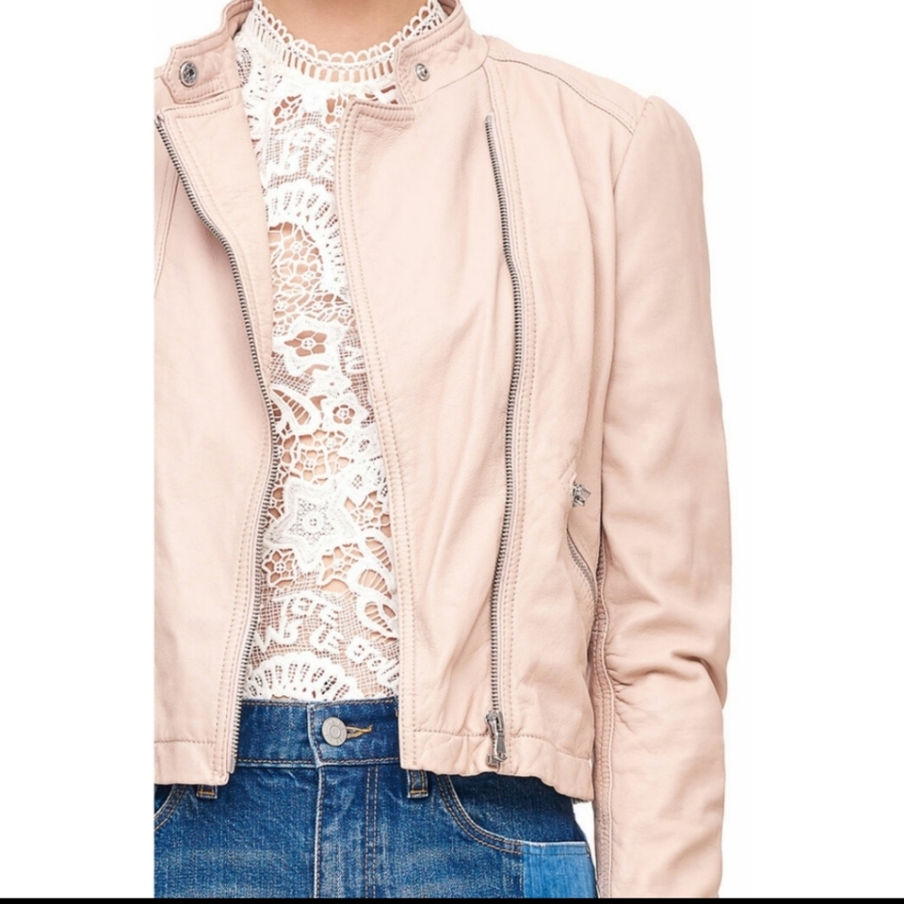 💥HOT!💥 Rebecca Taylor Nude Leather Jacket